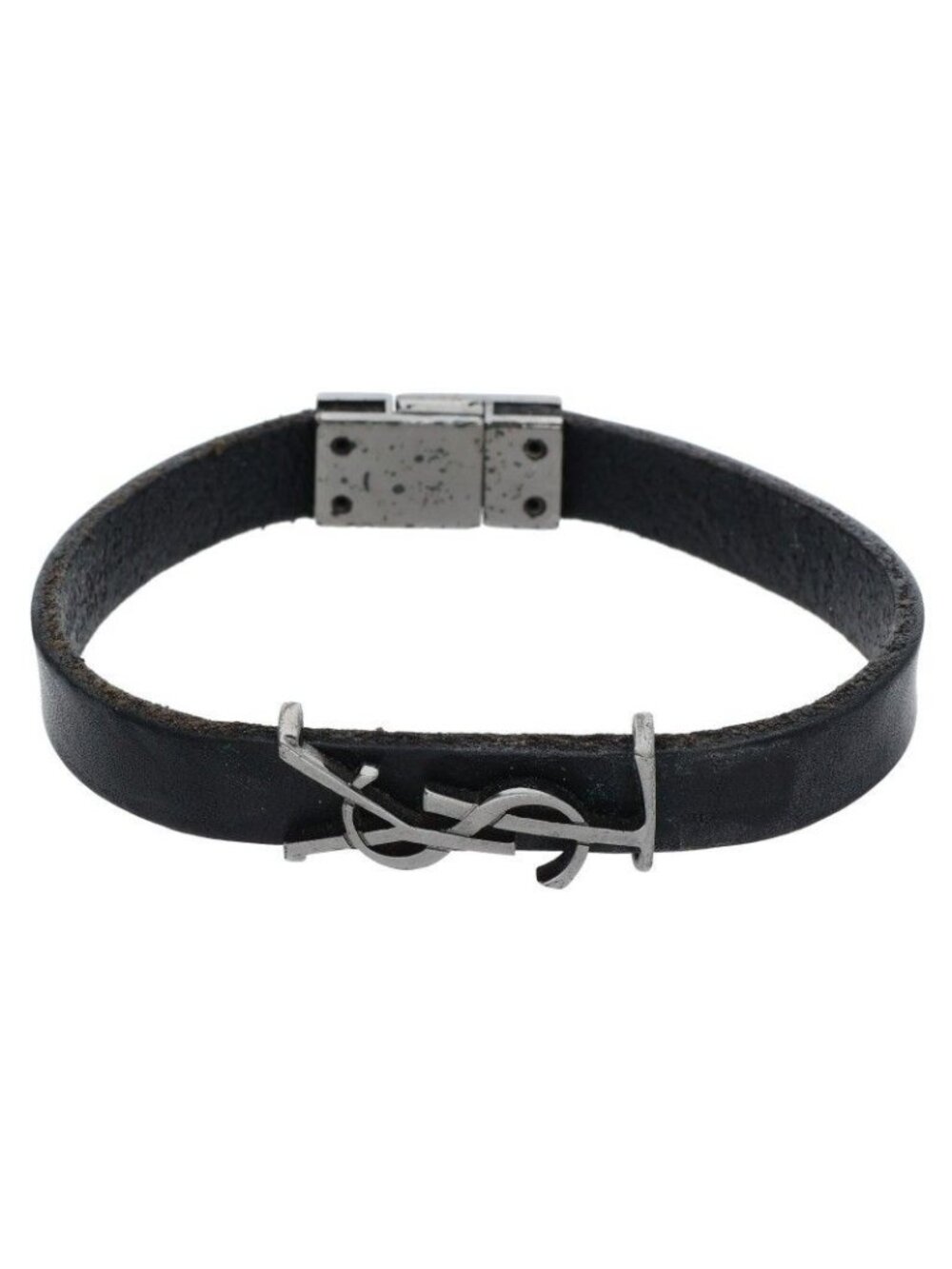 Saint Laurent Paris Cassandra Logo Leather Bracelet